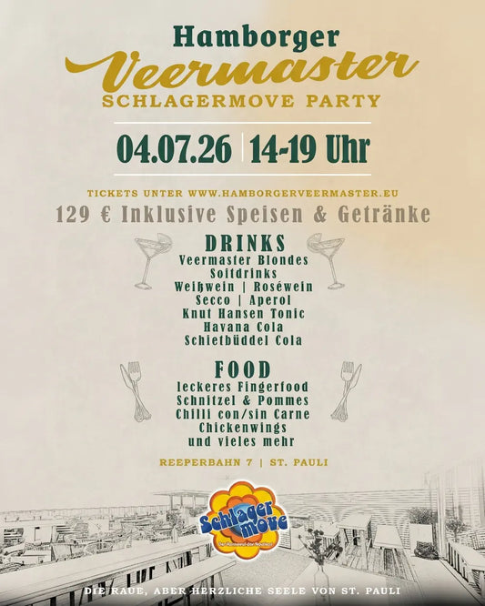 Veermaster Schlagermove Dachterrasse Ticket 2026